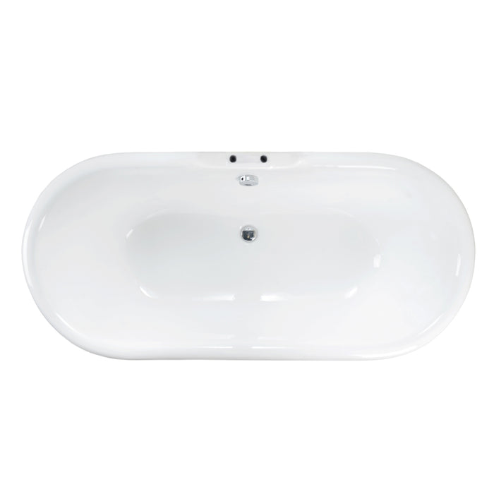 Cromwell 66" Cast Iron Double Roll Top Tub on Base