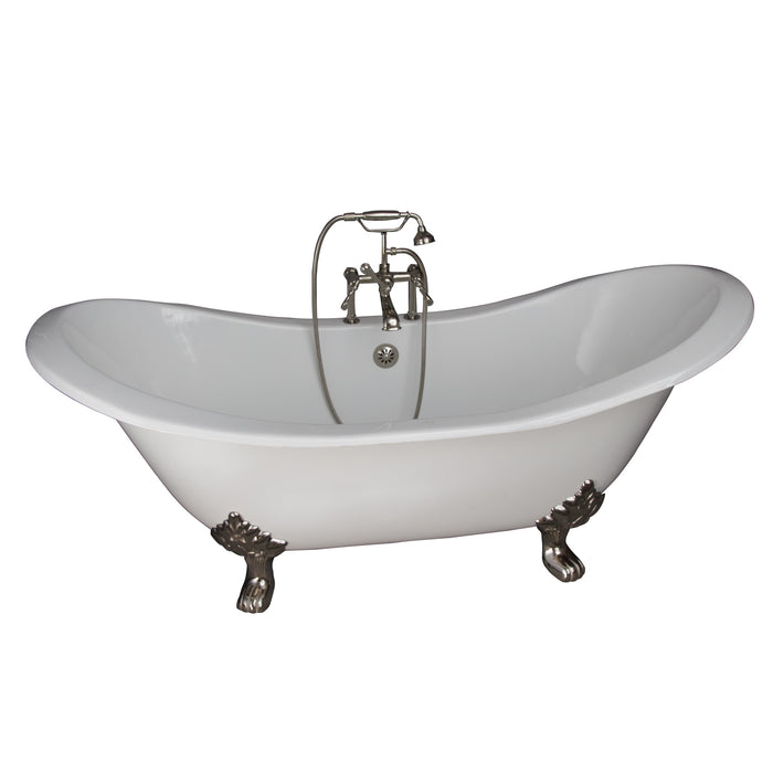 Marshall 72″ Cast Iron Double Slipper Tub Kit – Polished Nickel Accessories