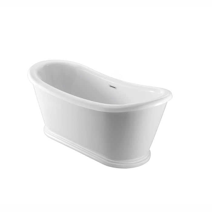 Moira 63" Acrylic Double Slipper Tub with Integral Drain and Overflow