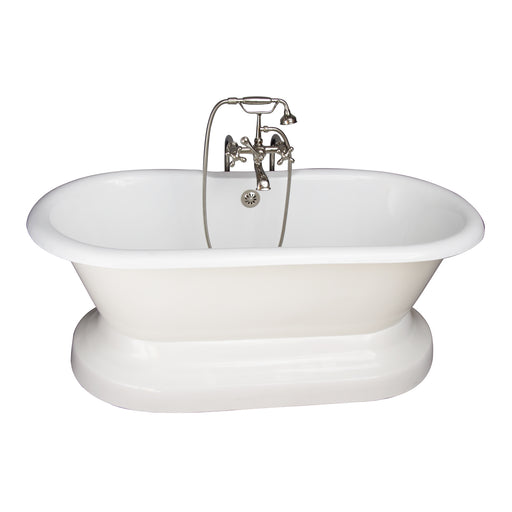 Duet 67" Cast Iron Double Roll Top Tub Kit-Polished Nickel Accessories