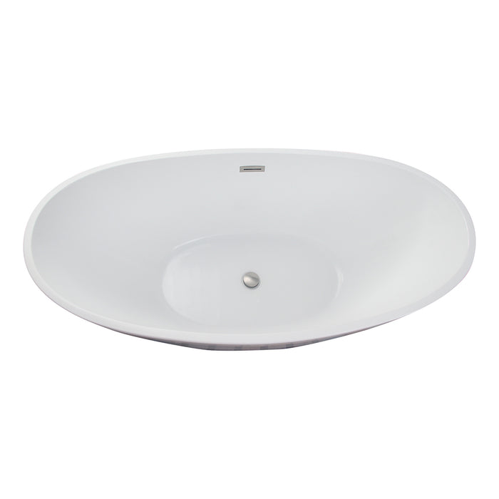 Nickelby 68" Acrylic Double Slipper Tub with Integral Drain and Overflow