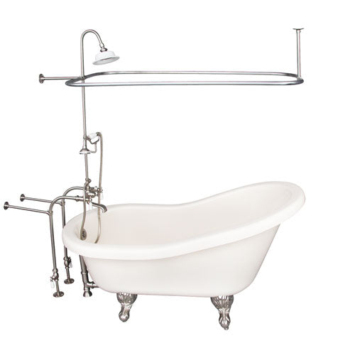 Fillmore 60″ Acrylic Slipper Tub Kit in Bisque – Brushed Nickel Accessories