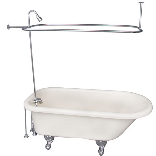 Anthea Acrylic Roll Top Tub Kit in Bisque – Polished Chrome Accessories